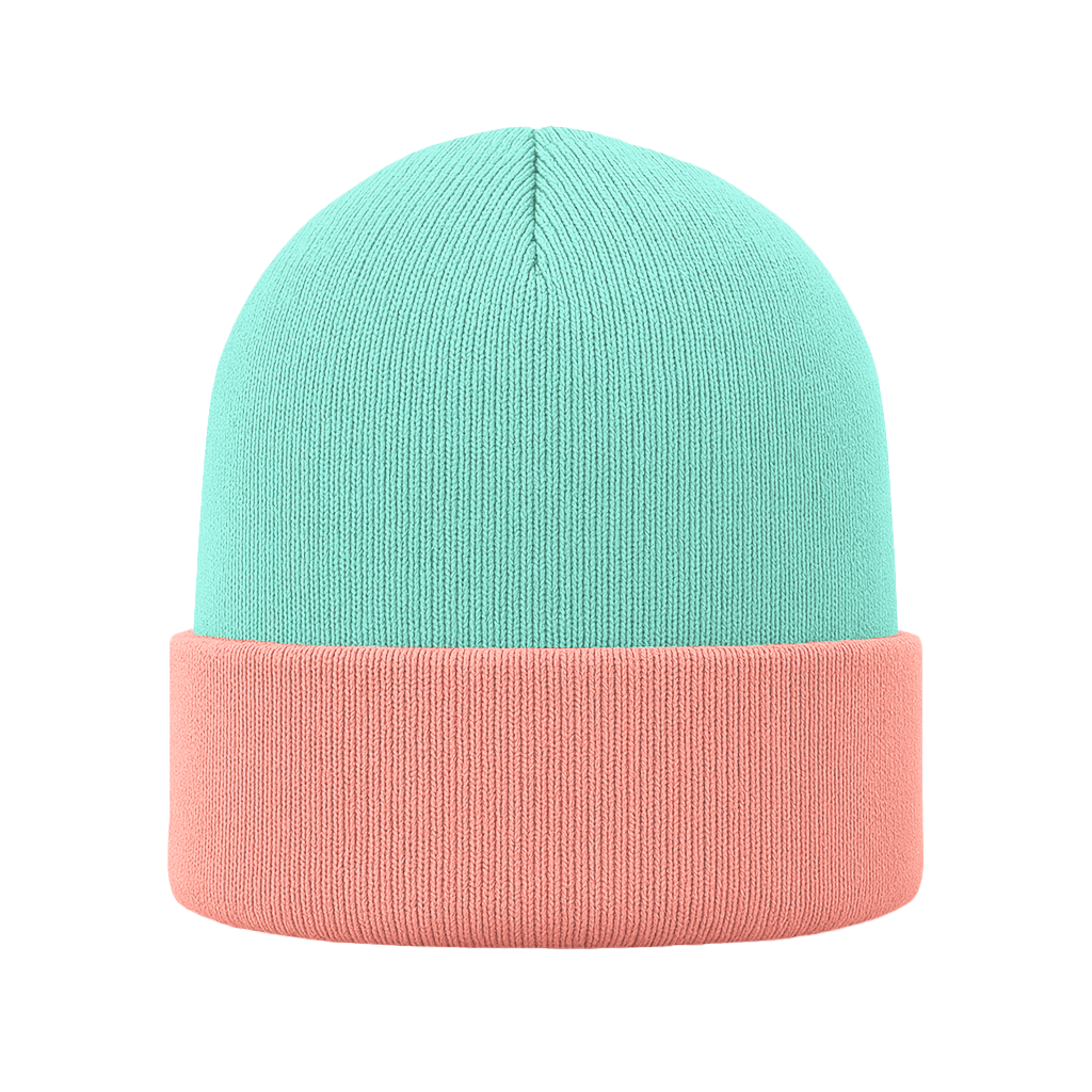 Gorro | Combinado | Cabeza aqua (C236) / Frente durazno (C128)