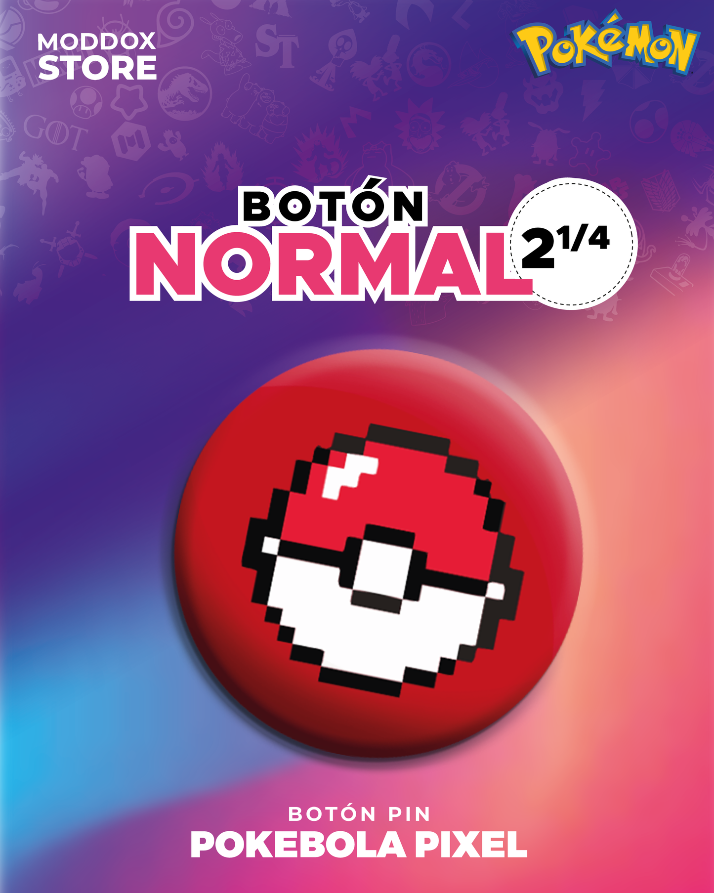 Boton Pin | Pokémon | Iniciales Kanto