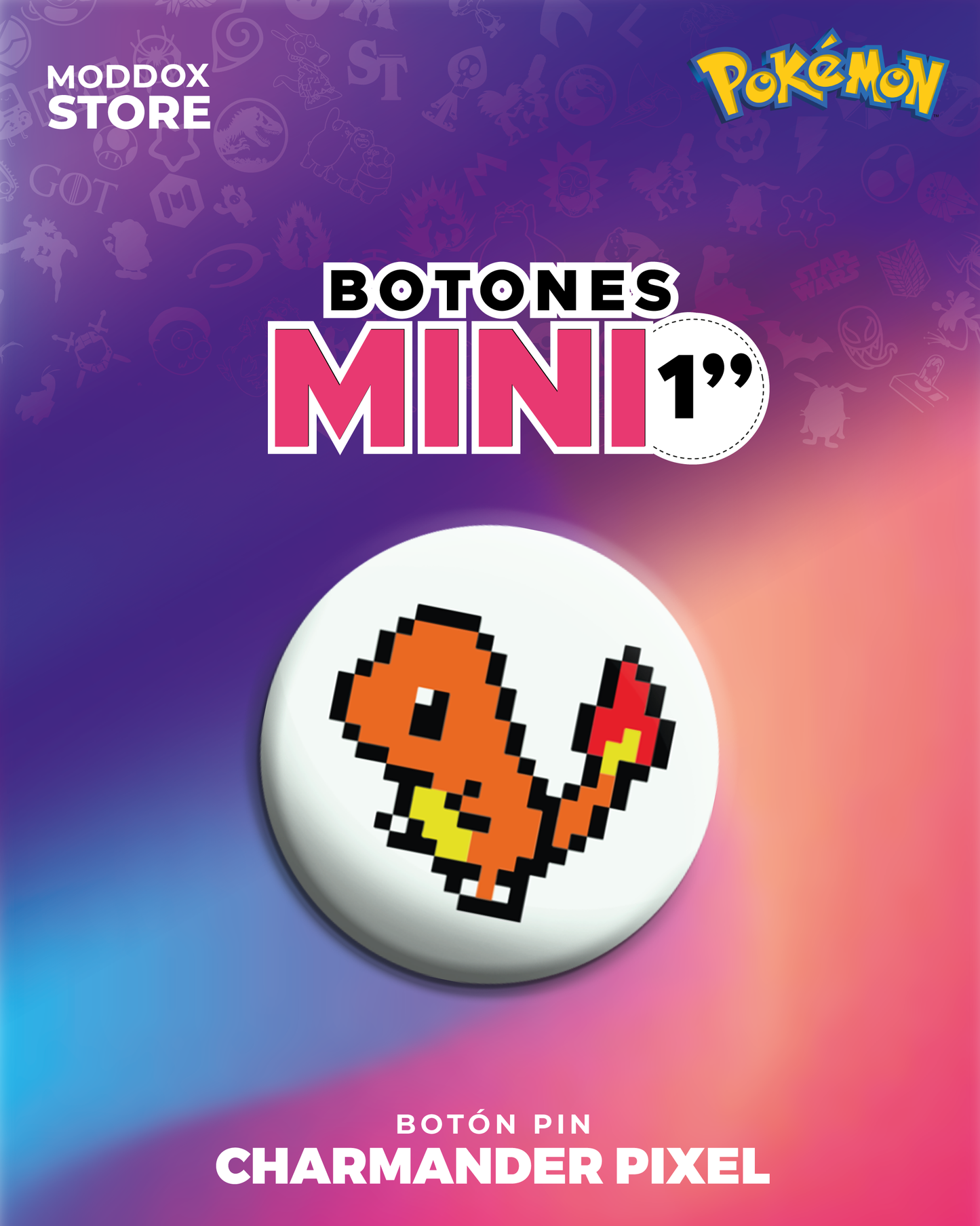 Boton Pin | Pokémon | Iniciales Kanto