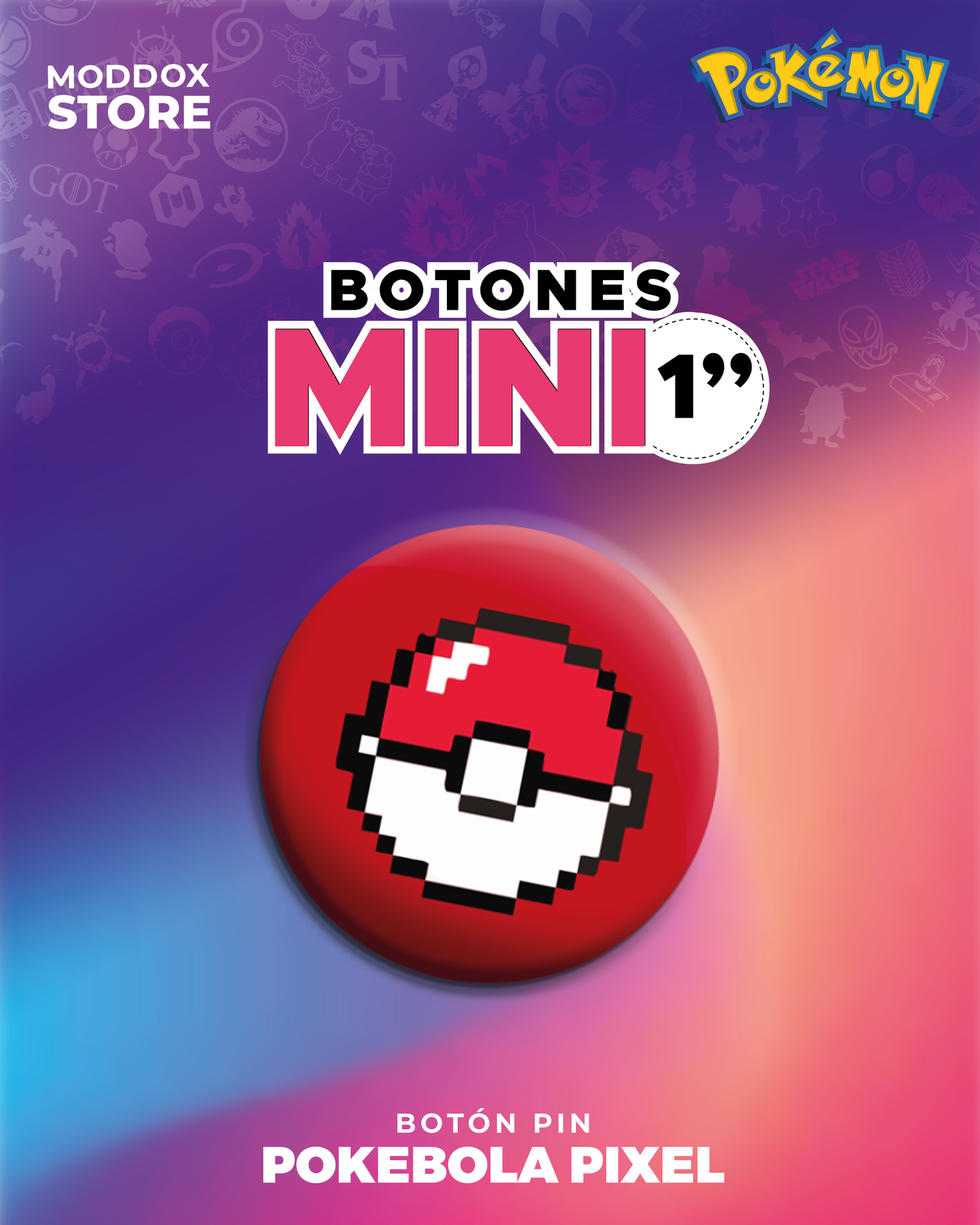 Boton Pin | Pokémon | Iniciales Kanto