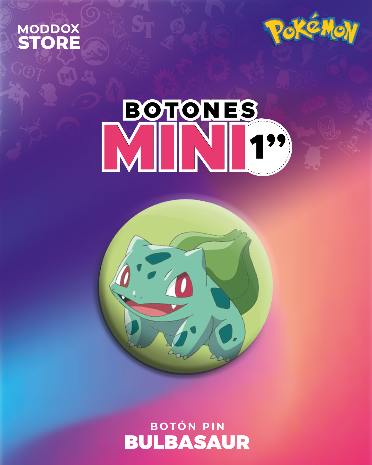 Boton Pin | Pokémon | Iniciales Kanto