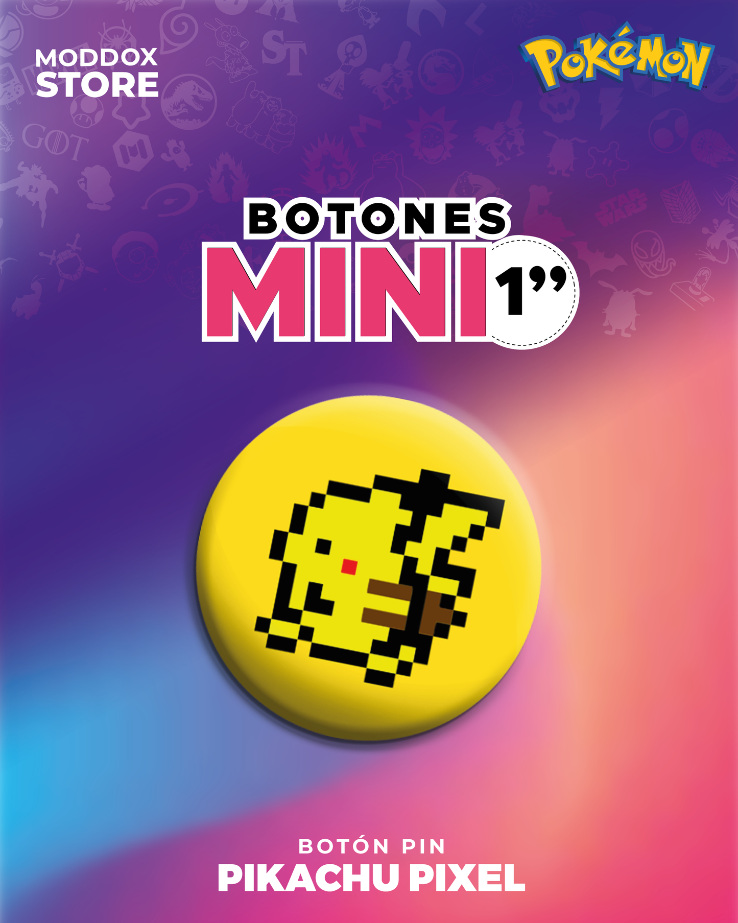 Boton Pin | Pokémon | Iniciales Kanto