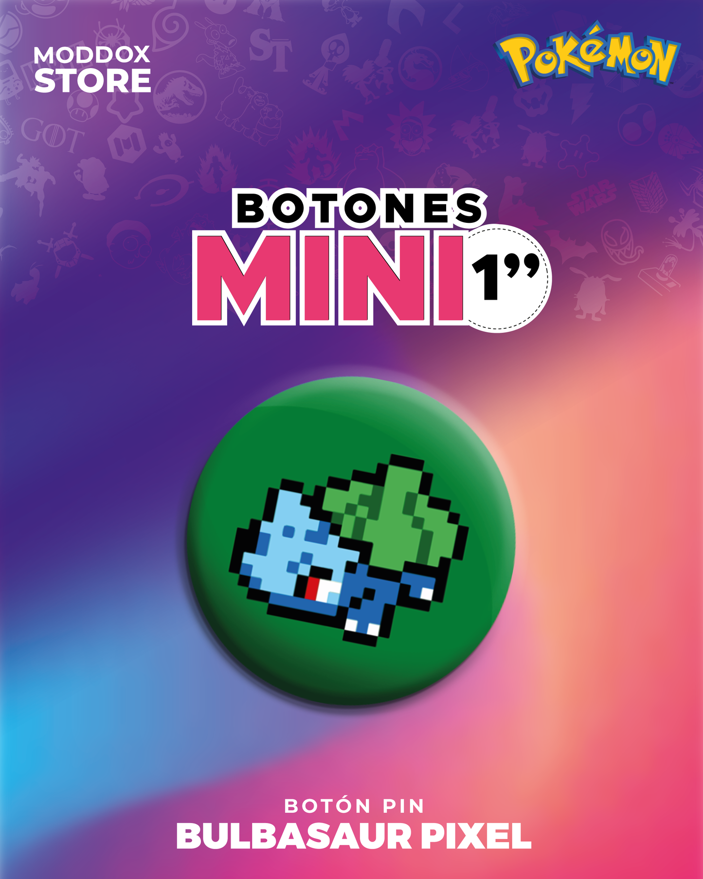 Boton Pin | Pokémon | Iniciales Kanto