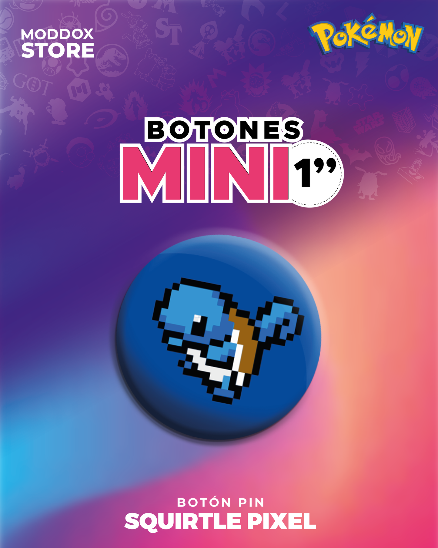 Boton Pin | Pokémon | Iniciales Kanto