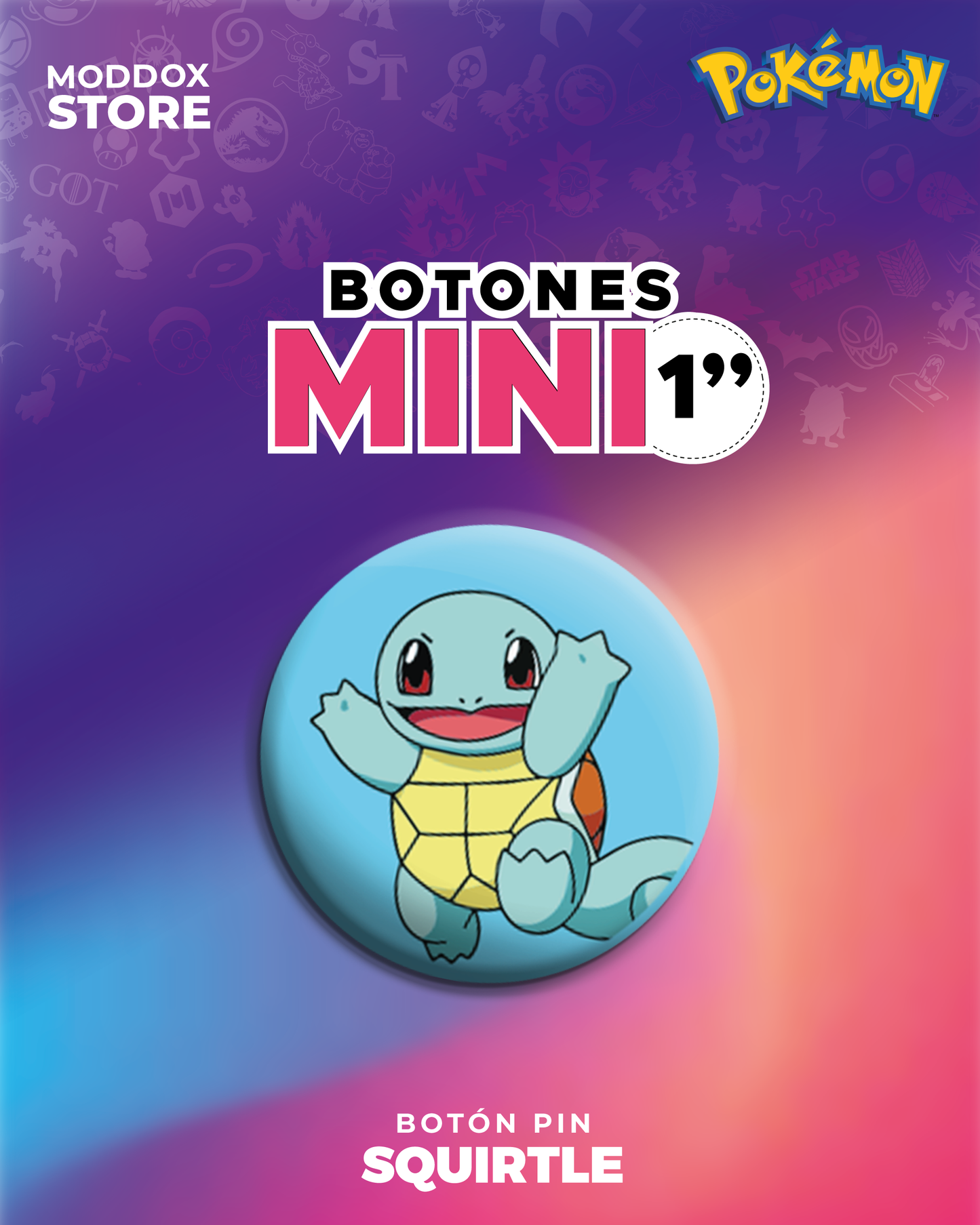 Boton Pin | Pokémon | Iniciales Kanto