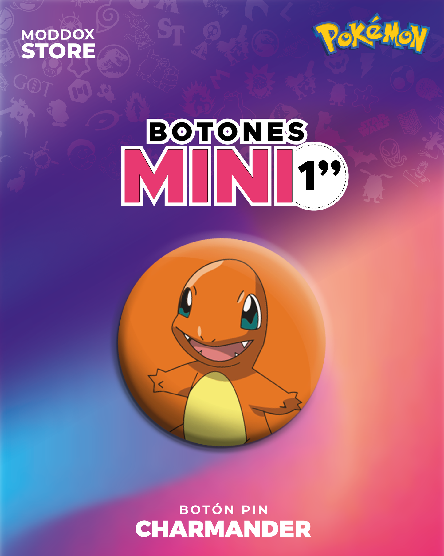 Boton Pin | Pokémon | Iniciales Kanto