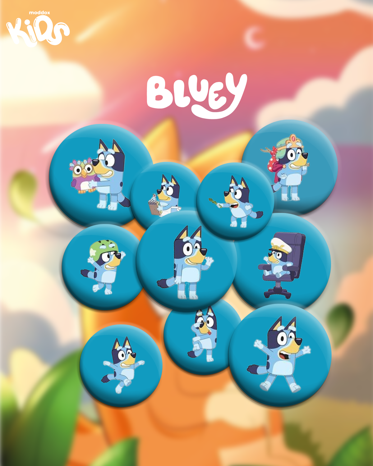 Botones| Bluey | Bluey Live – Moddox