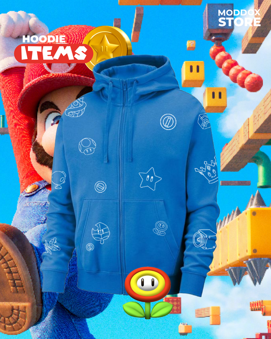 Hoodie | Mario Bros | Items Blue |