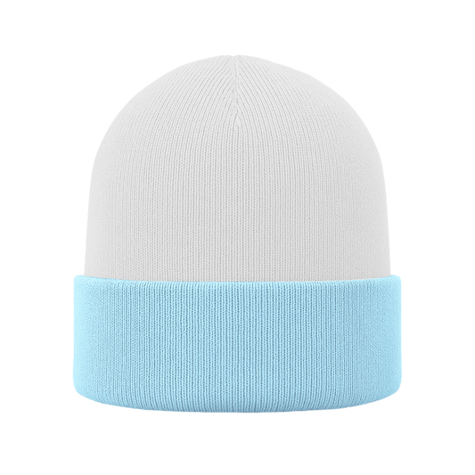 Gorro | Combinado | Cabeza blanco (C01) / Frente celeste baby (C125)