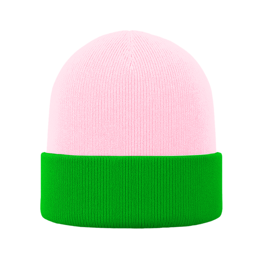 Gorro | Combinado | Cabeza rosado baby (C126) / Frente verde limón (C151)